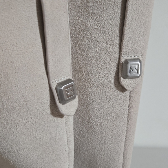 Sarto Jasmine Elegant Knee-High Suede Heeled Quit Luxury Boots Size 10 - Picture 11 of 16